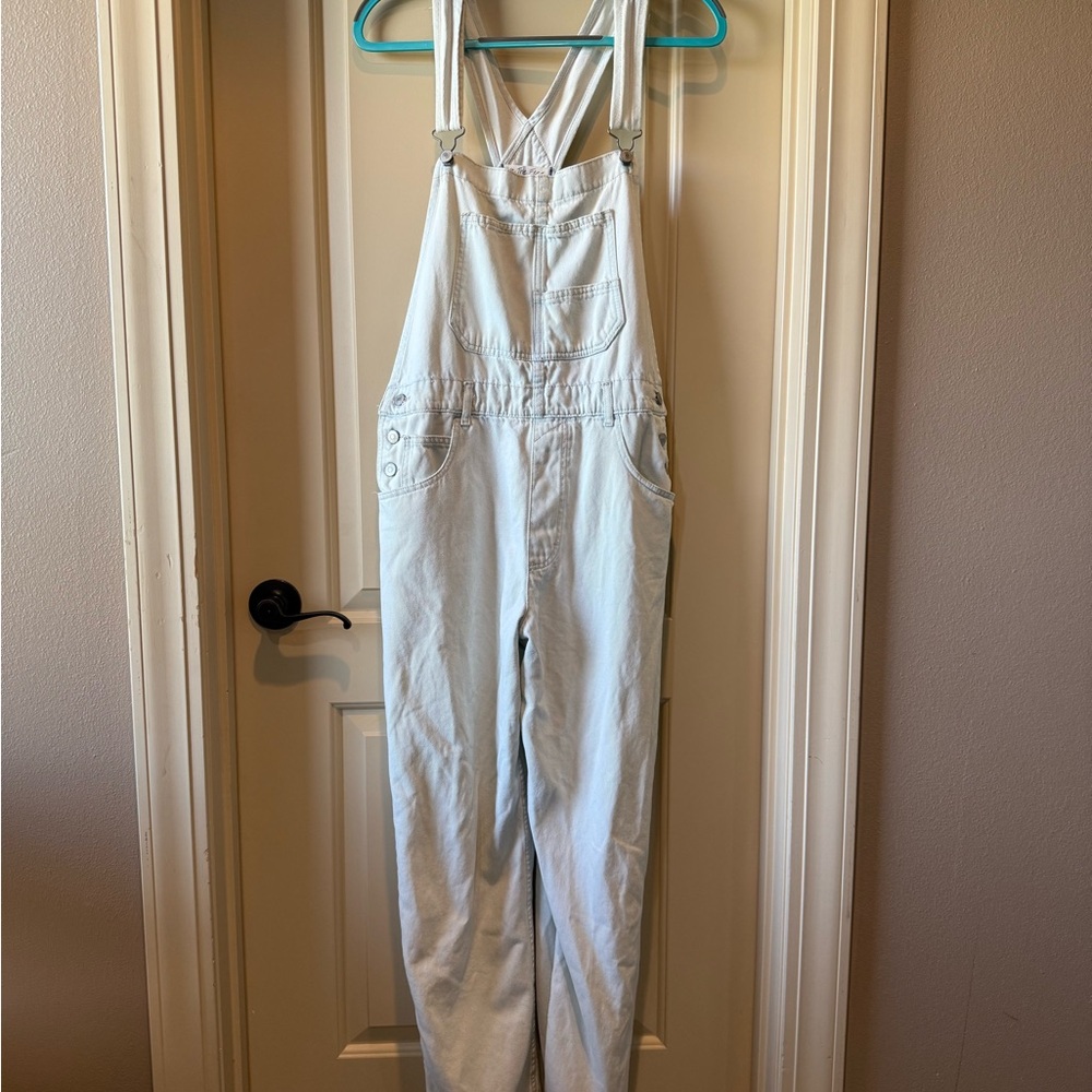 Free People Light Blue Denim Overalls